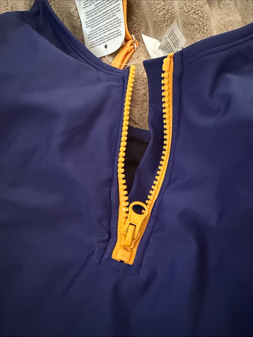 Cupshe Navy One-Piece Swimsuit with Pink, Blue & Yellow Accents - Picture 3 of 5